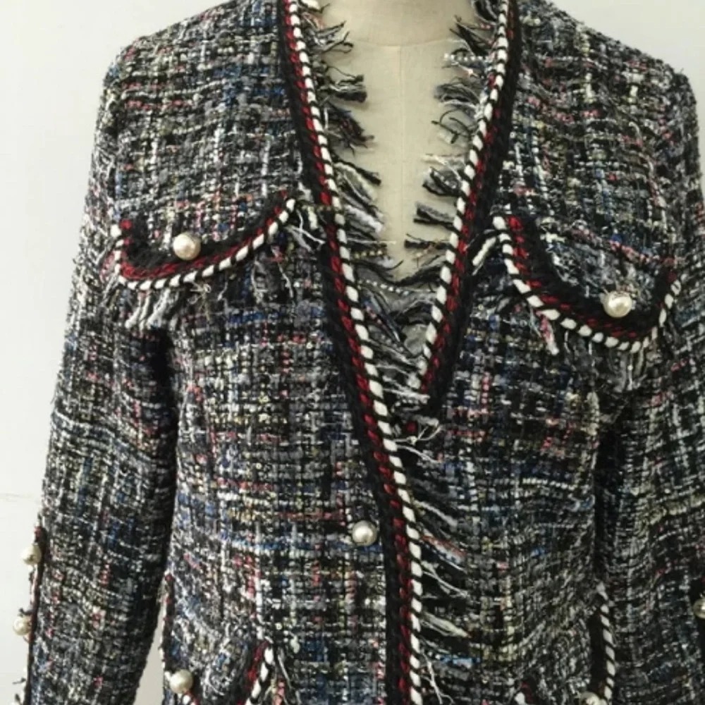 NWOT Chicwish blue tweed  jacket - Picture 2 of 7